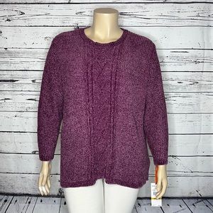 Hearts of Palm Woman NWT Size 3X Mulberry Purple Chenille Sweater Top